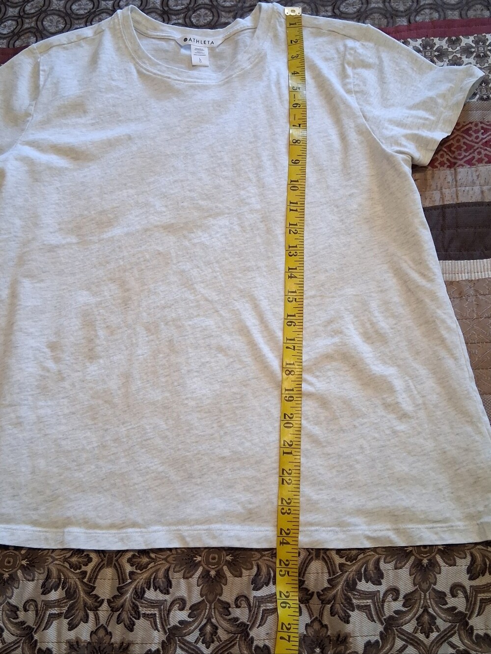 Athleta Classic Crew T-Shirt Set - White & Light Gray SzL  Women Summer Soft - Picture 7 of 16